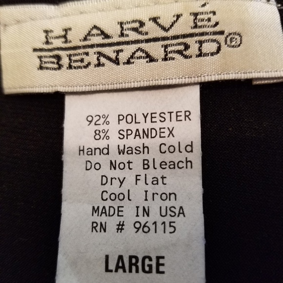 Harve Benard Top/Blouse Black Large Diagonal Ruffles Tiers Vintage - Picture 4 of 4